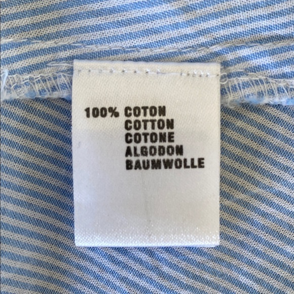 Antik Batik Blue Striped Embroidered Shirt Dress Sz 40 Boho Cottage - Picture 11 of 13